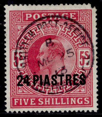 british-levant-edvii-sg34-24pi-on-5s-carmine-used-cat-110-cds-pmk