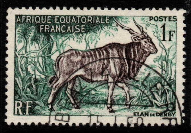 french-equatorial-africa-sg288-1957-1f-animals-fine-used