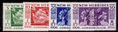 new-hebrides-qeii-sg80-83-1956-anniversary-of-condominium-set-nh-mint