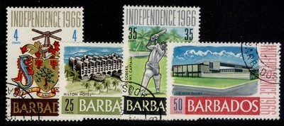 barbados-qeii-sg356-359-1966-independence-set-fine-used