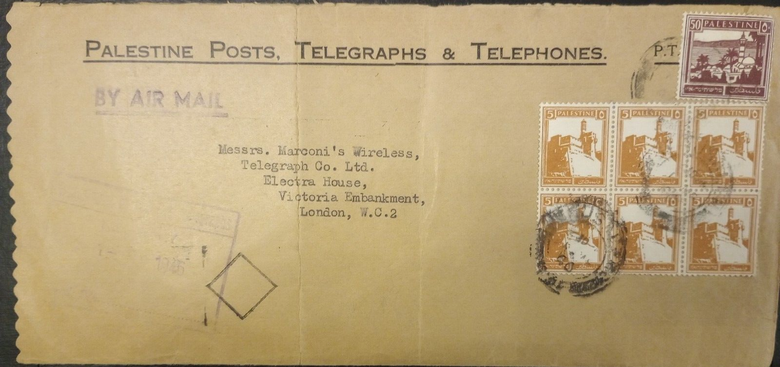 palestine-cover-airmail-marconi-wireless-london-posts-telegraph-telephone-80mls