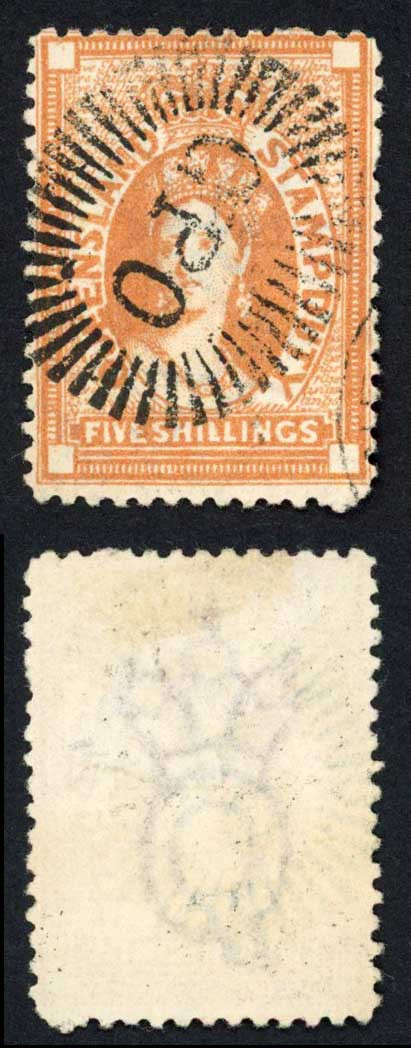 queensland-sgf21-5-orange-brown-wmk-large-crown-postally-used-cat-250-pounds