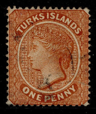 turks-caicos-islands-qv-sg55-1d-orange-brown-used-cat-38