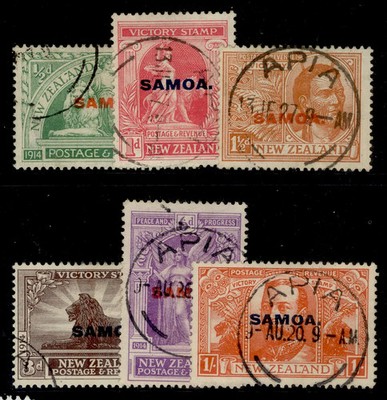 samoa-gv-sg143-148-1920-victory-set-fine-used-cat-90-cds-pmks