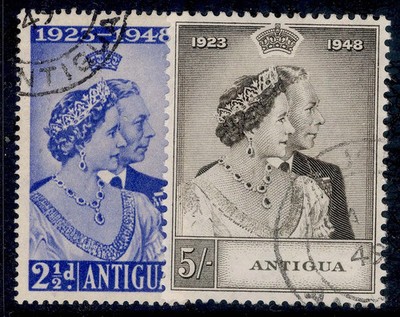 antigua-gvi-sg112-113-1948-royal-silver-wedding-set-fine-used-cat-27-cds