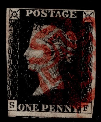 gb-qv-sg1-1d-intense-black-plate-1b-used-cat-575-red-mx-bleute-paper-sf