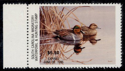usa-1985-5-50-south-carolina-duck-stamp-scott-5-nh-mint-cat-60