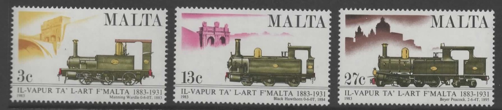 malta-sg705-7-1983-centenary-of-malta-railway-mnh