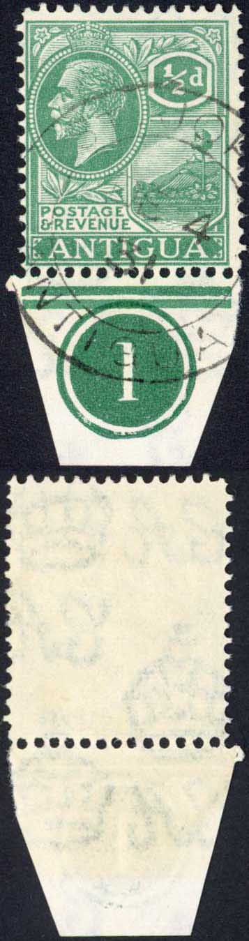 antigua-sg62-1-2d-dull-green-wmk-script-plate-number-example