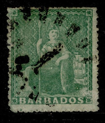 barbados-qv-sg21-d-green-fine-used-cat-40