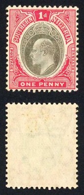 southern-nigeria-sg22-1d-grey-black-and-carmine-wmk-mult-ca-m-m-cat-18-pounds
