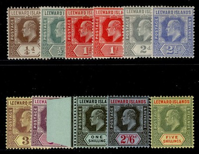 leeward-is-edvii-sg36-45-1907-11-set-incs-both-1d-shades-m-mint-cat-190