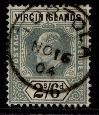british-virgin-islands-edvii-sg61-2s-6d-green-black-very-fine-used-cds-cat-55