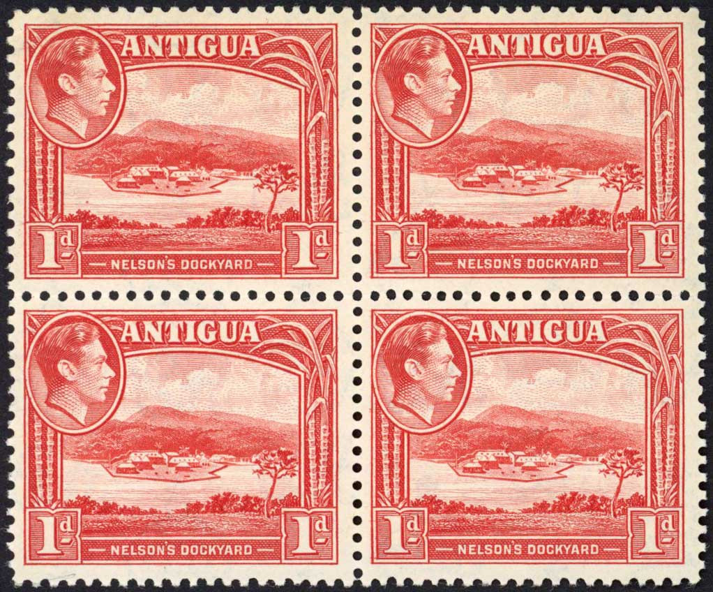 antigua-sg99-1d-scarlet-block-of-four-u-m-cat-14-pounds