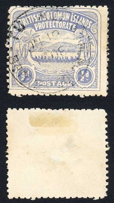 solomon-is-sg1-1-2d-ultramarine-large-canoe-position-20-used-cat-15-pounds