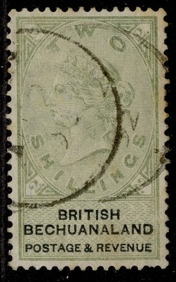 british-bechuanaland-qv-sg16-2s-green-black-used-cat-65