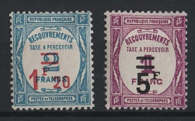 france-1929-dues-1f20-on-2f-5f-on-1f-provisionals-sgd471-472-f-mint-c140