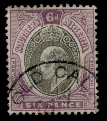 southern-nigeria-edvii-sg15-6d-grey-black-purple-fine-used