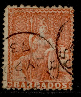 barbados-qv-sg57-4d-dull-vermilion-fine-used-cat-110-cds