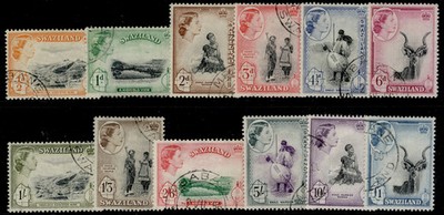 swaziland-qeii-sg53-64-1956-complete-set-fine-used-cat-85
