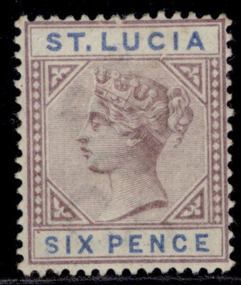 st-lucia-qv-sg49-6d-dull-mauve-blue-m-mint-cat-45-die-ii