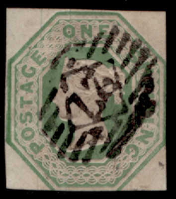 gb-qv-sg54-scarce-1s-pale-green-cut-square-used-cat-1000