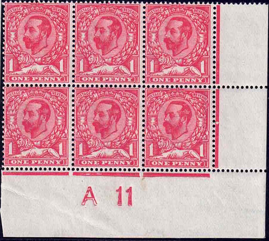 gv-1911-1d-pale-carmine-die1a-a11-w-control-block-of-six-perf-type-2c-spec-n7-5