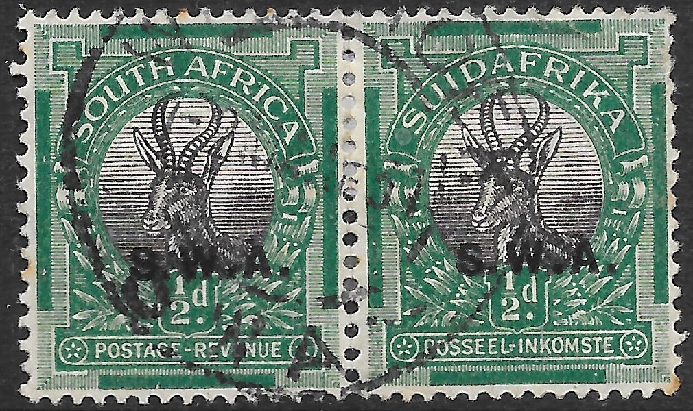 south-west-africa-sg58b-1927-d-black-green-used