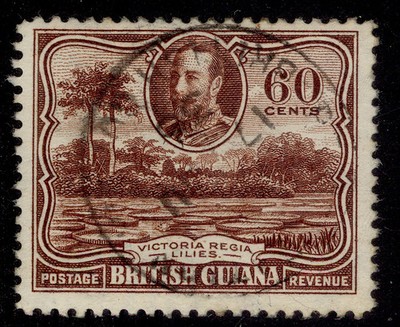 british-guiana-gv-sg297-60c-red-brown-very-fine-used-cat-38-cds