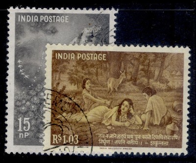 india-qeii-sg427-428-1960-kalidasa-set-fine-used