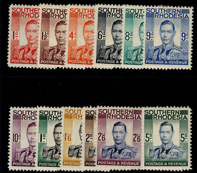 southern-rhodesia-gvi-sg41-52-1937-short-set-lh-mint-cat-85