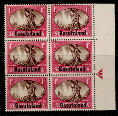 basutoland-gvi-sg29a-1d-barbed-wire-flaw-block-x4-nh-mint-cat-20