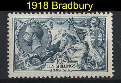 gb-1918-bradbury-10s-seahorse-sg417-fine-mint