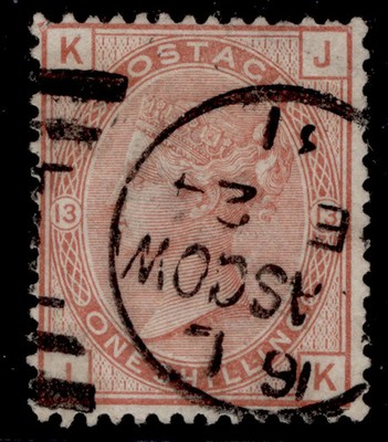 gb-qv-sg163-1s-orange-brown-plate-13-wmk-crown-fine-used-cat-80-cds-jk