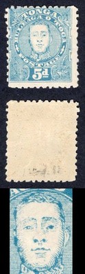 tonga-sg34ca-5d-blue-perf-11-black-eye-flaw-m-m-rare-not-catalogued-in-sg