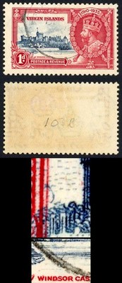 virgin-islands-sg103l-1935-silver-jubilee-1d-with-kite-and-horizontal-log-used