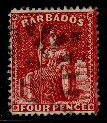barbados-qv-sg78-4d-crimson-lake-fine-used
