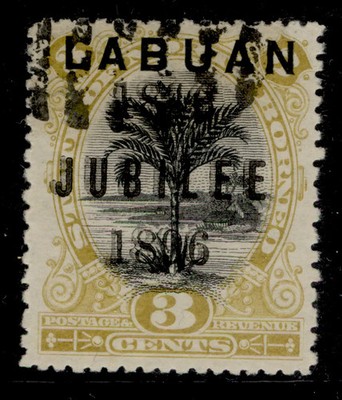 north-borneo-labuan-qv-sg85da-3c-black-ochre-used-cat-150-opt-double