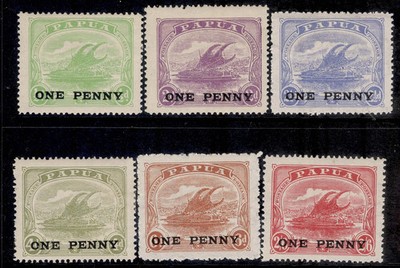 aus-papua-british-new-guinea-gv-sg106-111-1917-complete-set-m-mint-cat-35
