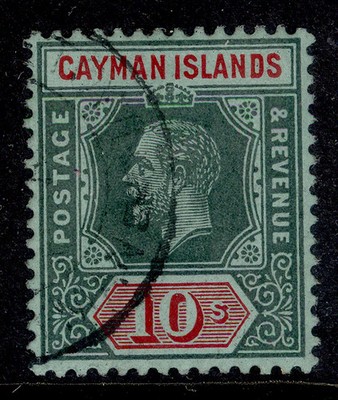 cayman-islands-gv-sg52-10s-deep-green-red-green-fine-used-cat-275
