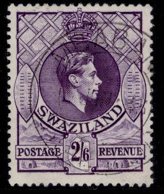 swaziland-gvi-sg36a-2s-6d-violet-fine-used-cat-12-cds