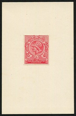 1911-de-la-rue-britannia-head-essays-proof-in-red-mounted-on-card