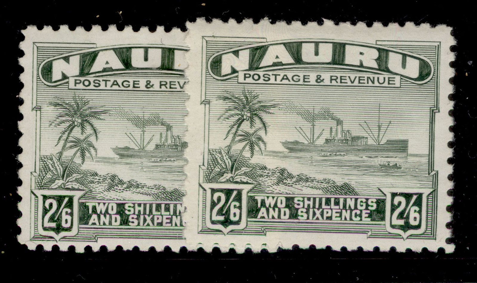 nauru-gvi-sg37a-37b-2s-6d-paper-varieties-lh-mint-cat-67