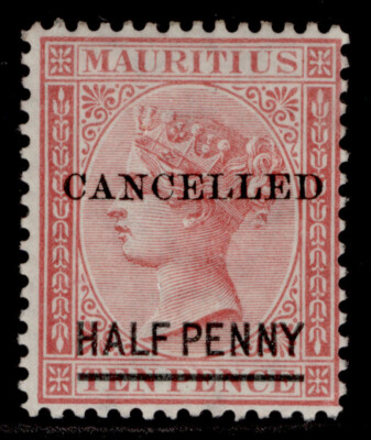 mauritius-qv-sg79-d-on-10d-rose-lh-mint-cancelled