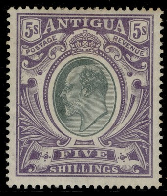 antigua-edvii-sg40-5s-grey-green-violet-m-mint-cat-110