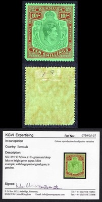 bermuda-sg119-10-green-and-deep-lake-pale-emerald-m-m-with-cert-cat-325-pounds