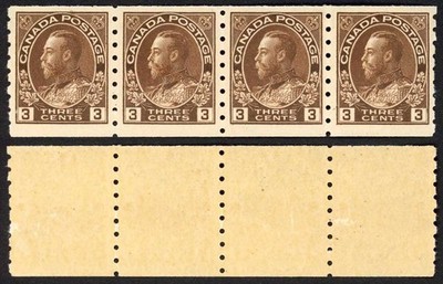canada-sg224-3c-brown-coil-strip-of-4-very-fine-u-m-mnh-unitrade-cat-500