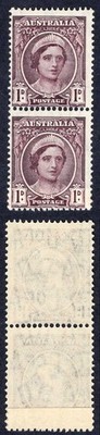 australia-sg203a-1d-brown-purple-coil-pair-join-at-base-u-m-cat-25-pounds