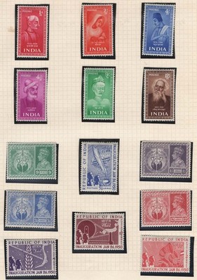 india-1950-inauguration-3a-short-perf-1952-saints-poets-sets-f-mint