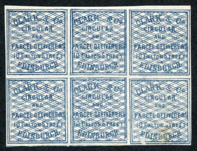 block-of-6-clarke-and-co-circular-delivery-stamps-sgcd3
